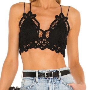 Free People Black Adella Bralette